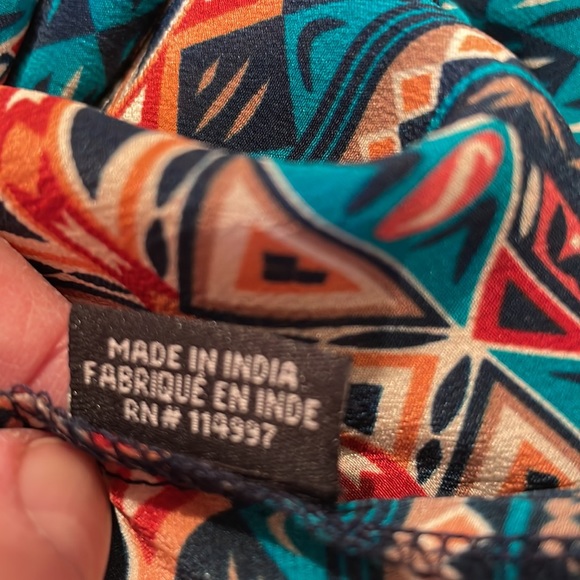 TOLANI teal button up tunic in XS. - Picture 7 of 11